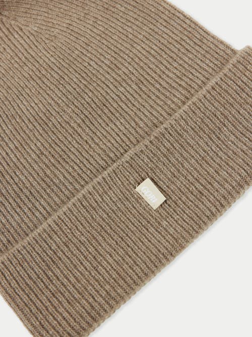 Gobi Mongolian Cashmere Cashmere Rib Knit Beanie In Taupe