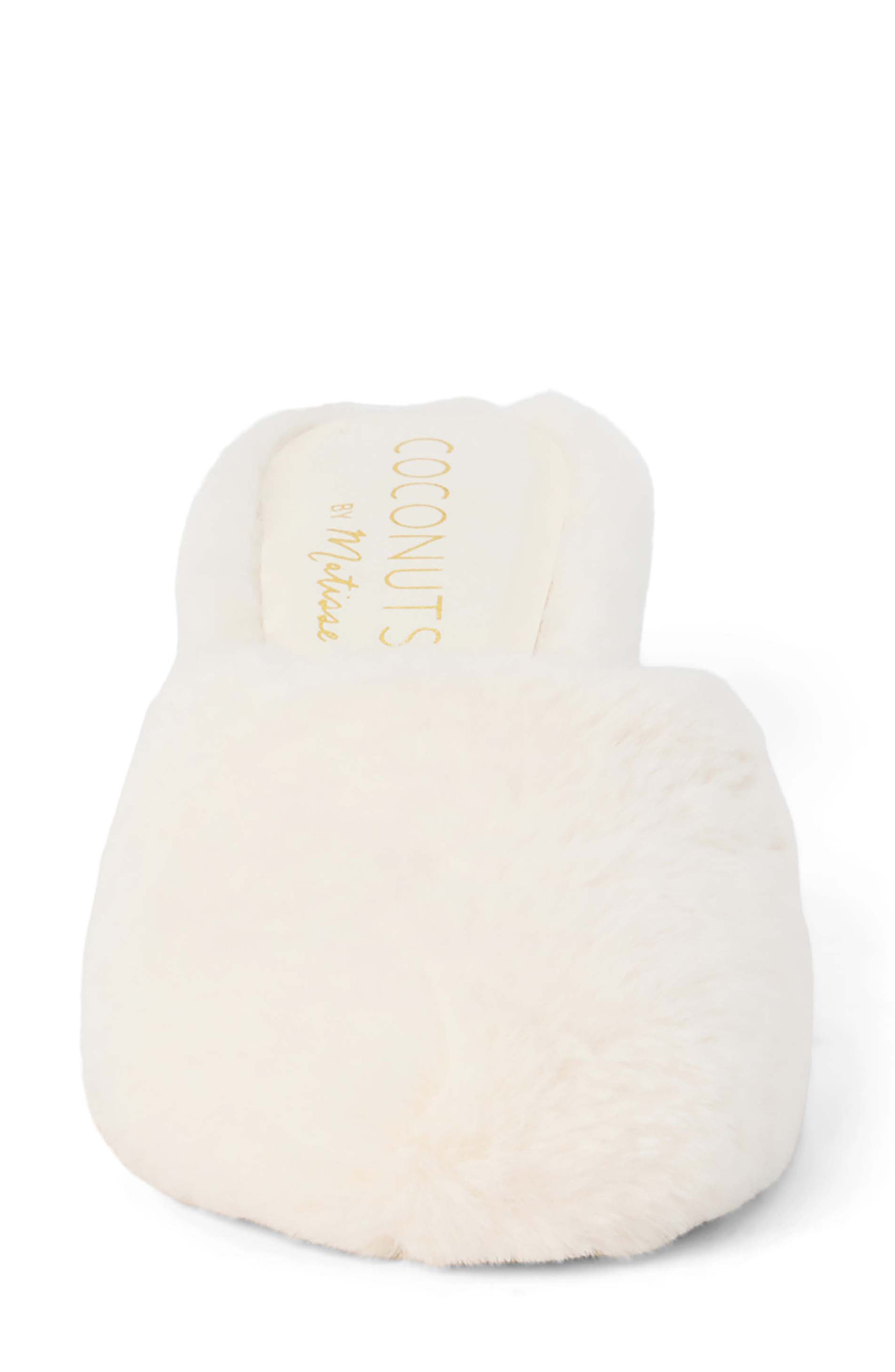 Coconuts by Matisse Teddy Faux Fur Mule, Alternate, color, White