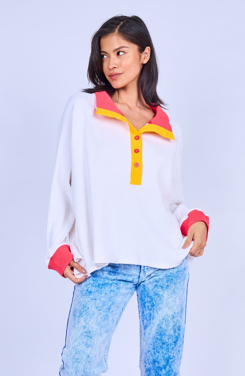 MOKUYOBI Ripple Rib Pullover, Main, color, Sugar