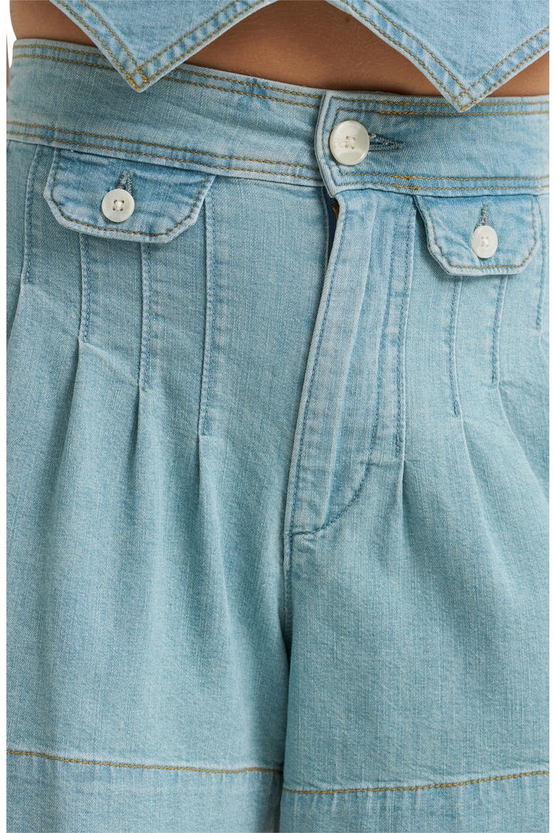 Western Denim Shorts, Alternate, color, PALE DENIM