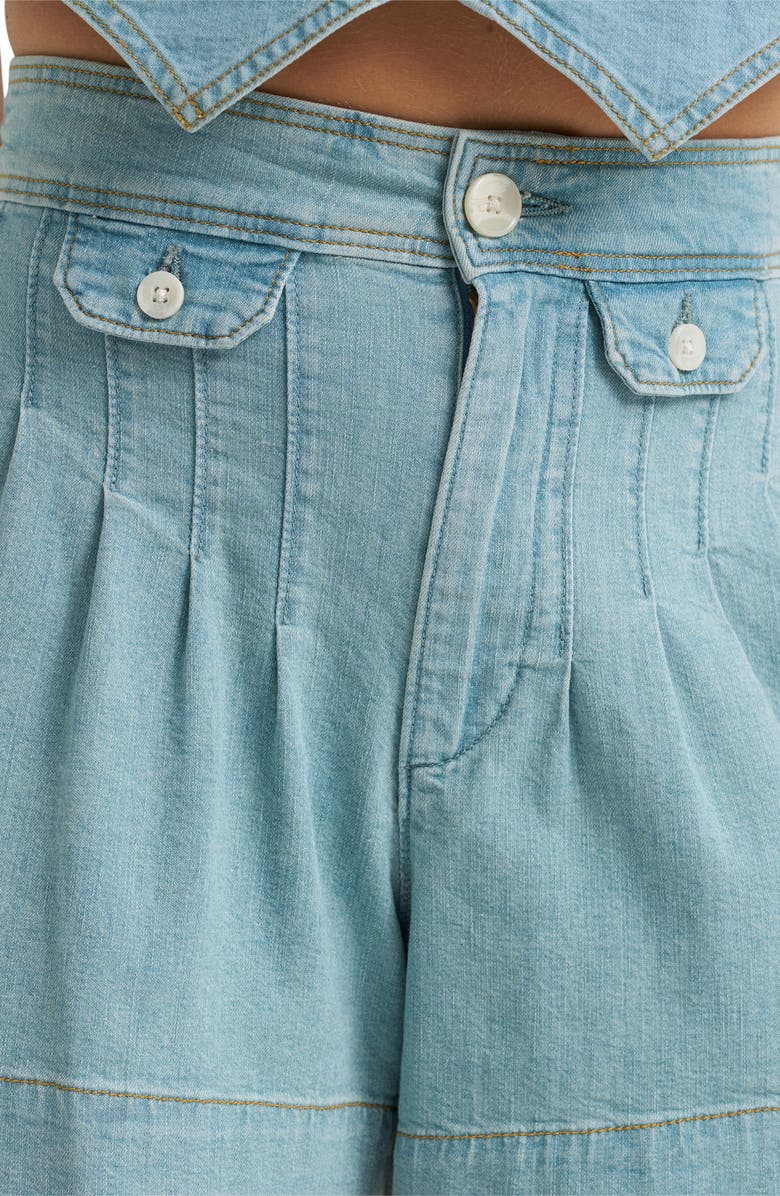 Wrangler Western Denim Shorts, Alternate, color, Pale Denim