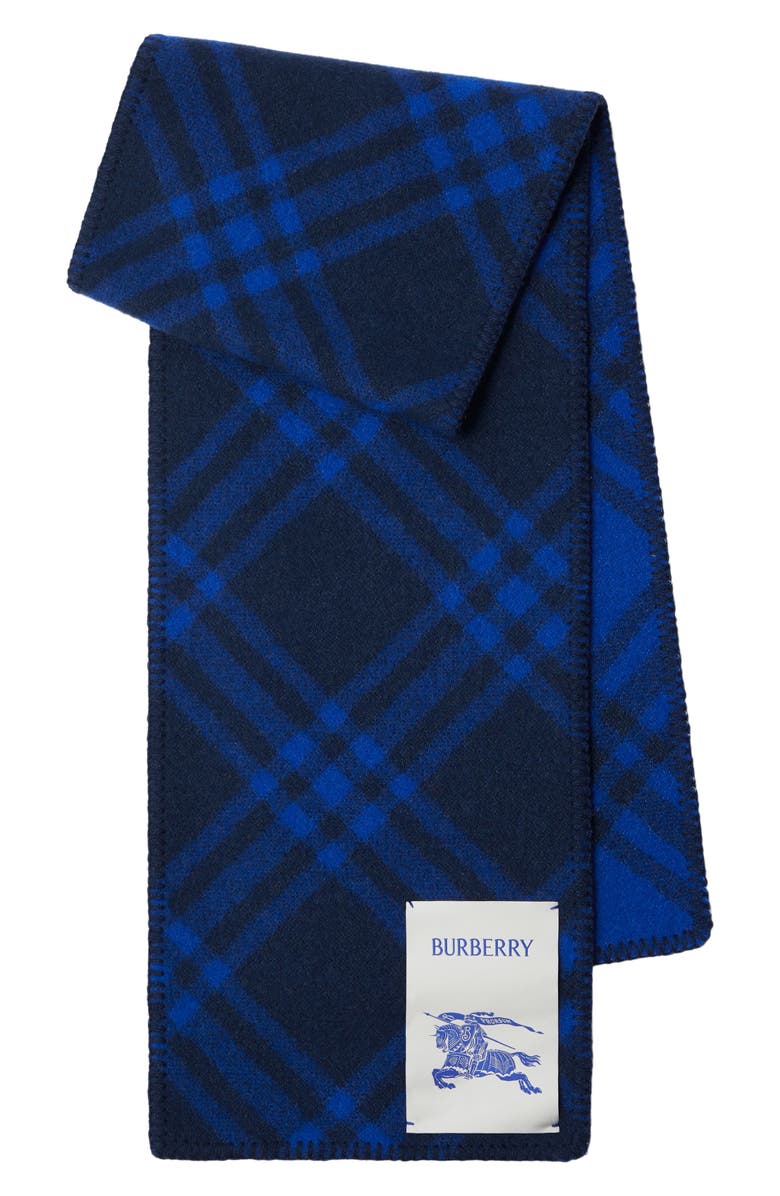 Burberry Equestrian Knight Design Patch Check Wool Scarf, Main, color, 