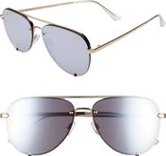 QUAY High Key Mini Rimless 60mm Aviator Sunglasses