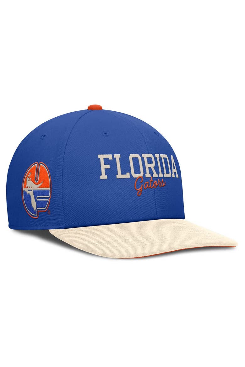 Men's Nike Royal/Cream Florida Gators Pro Legacy Script Snapback Hat, Main, color, Royal