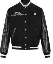 PHILIPP PLEIN Varsity Bomber Cocco Sleeves Las Vegas Men