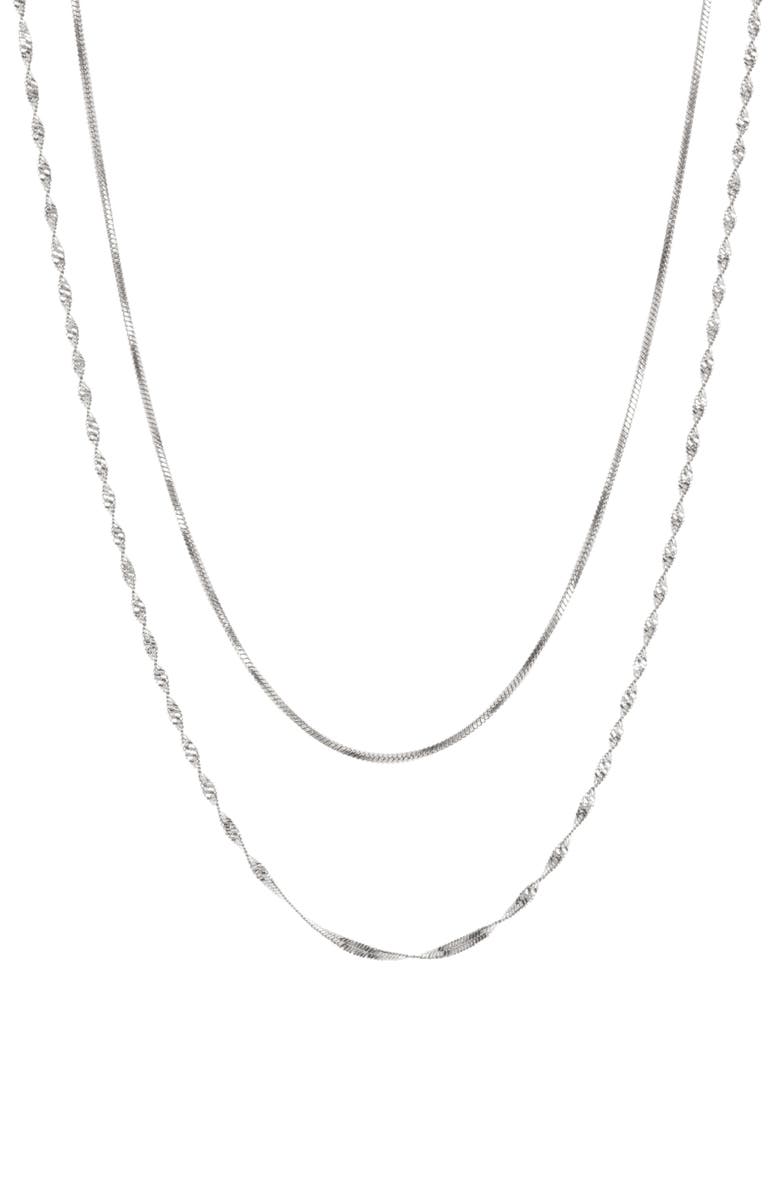 NORDSTROM RACK Waterproof Double Layer Chain Necklace, Main, color, 