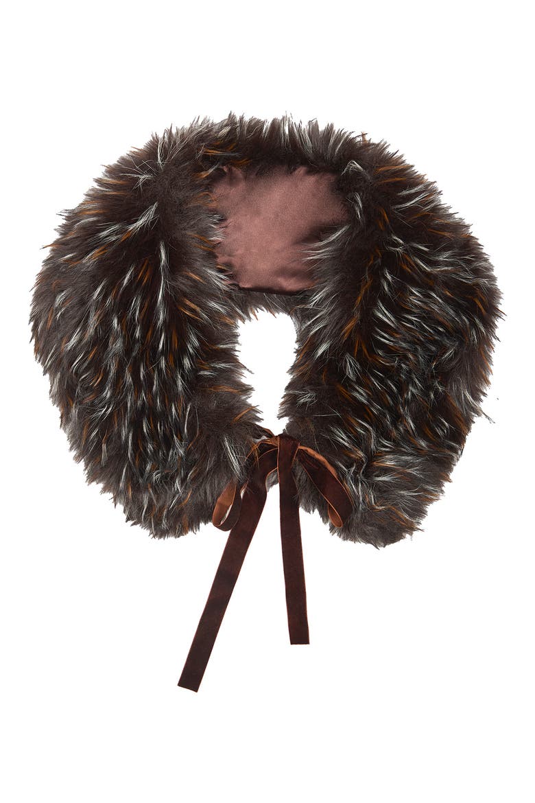 Faux Fur Shawl, Main, color, BROWN MULTI
