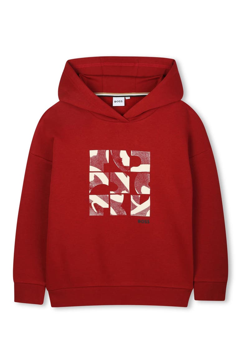 Kids' Graphic Hoodie, Main, color, DARK RED