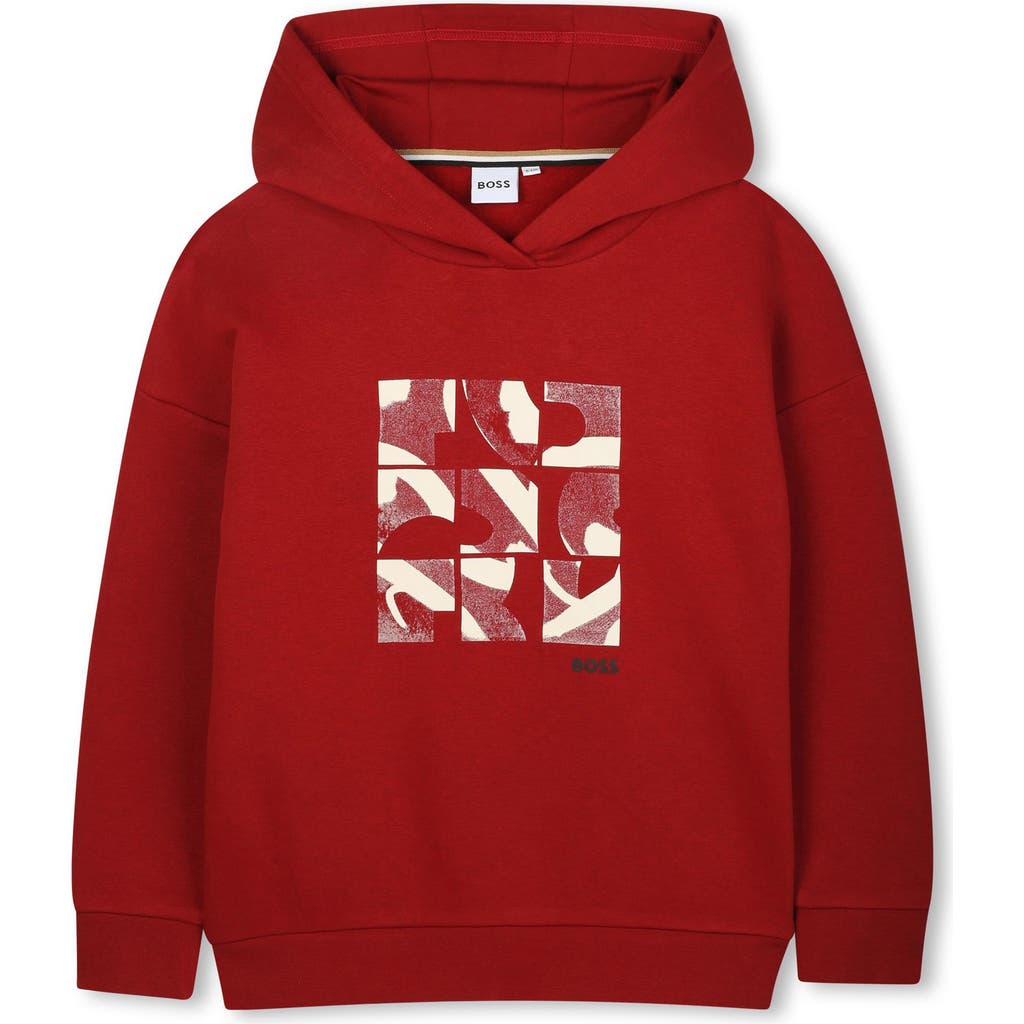 BOSS Kidswear Kids' Graphic Hoodie in Dark Red  product