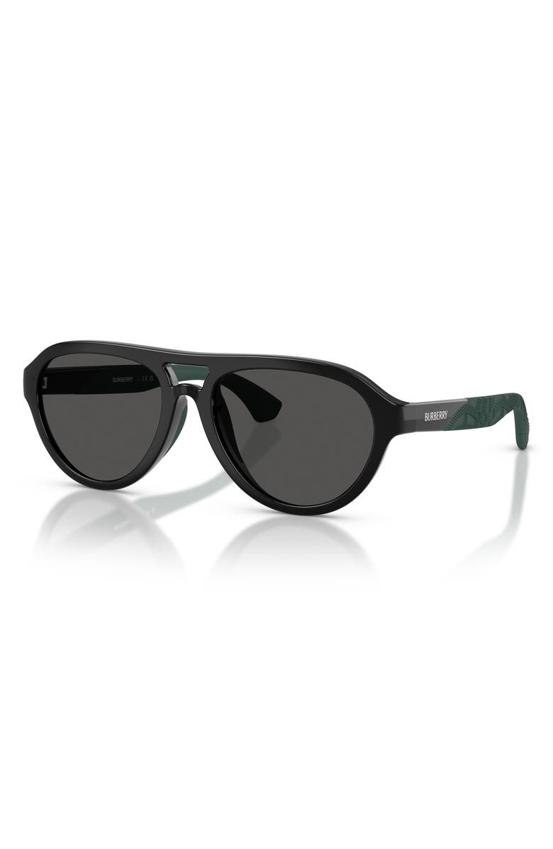 Burberry Kids' 51mm Pilot Sunglasses, Alternate, color, Black / Dark Grey