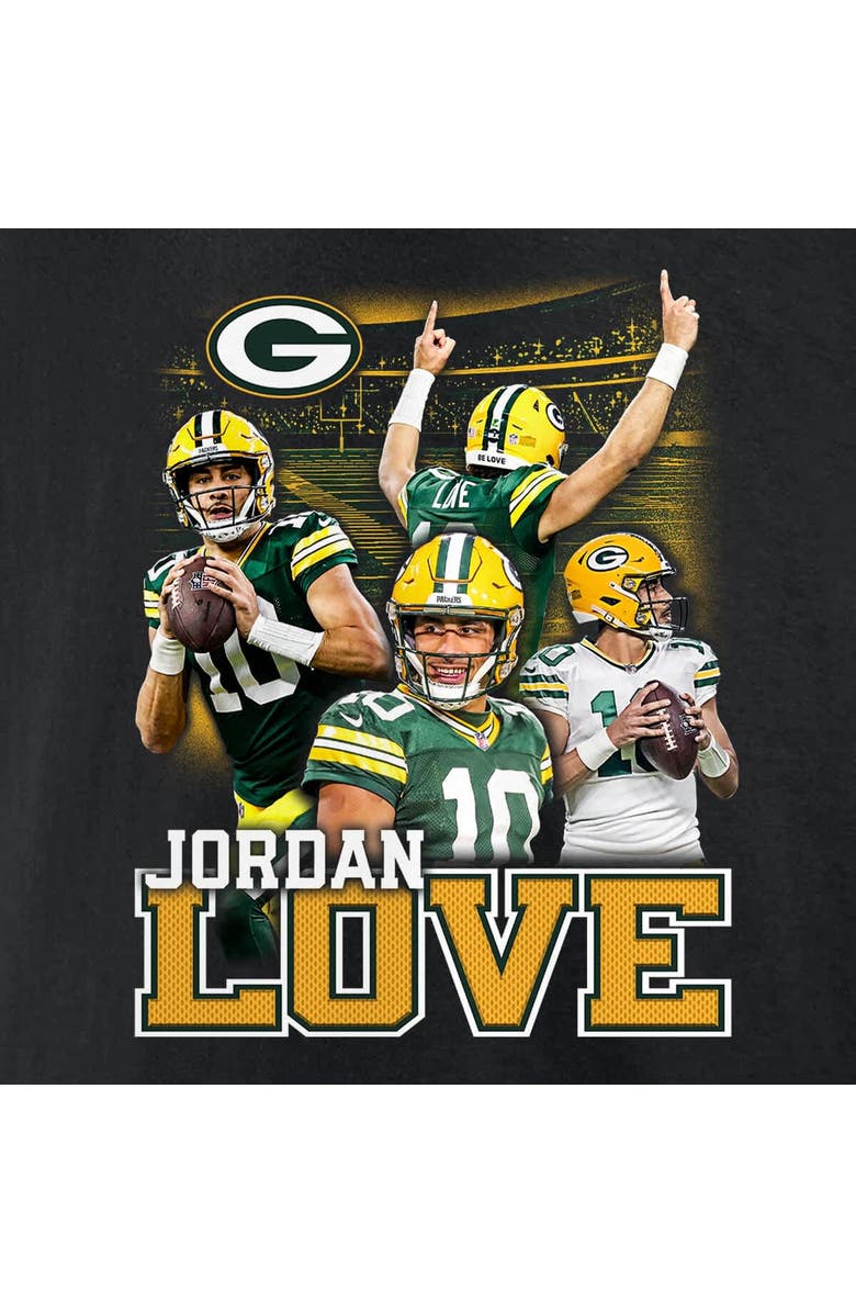 FANATICS Men's Fanatics Jordan Love Black Green Bay Packers Notorious Player Graphic T-Shirt, Alternate, color, Black