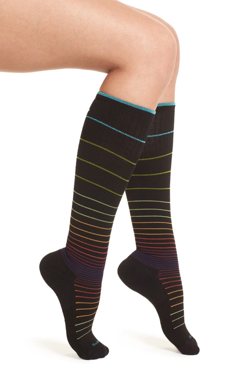 SOCKWELL Circulator Compression Socks, Alternate, color, Black Stripe