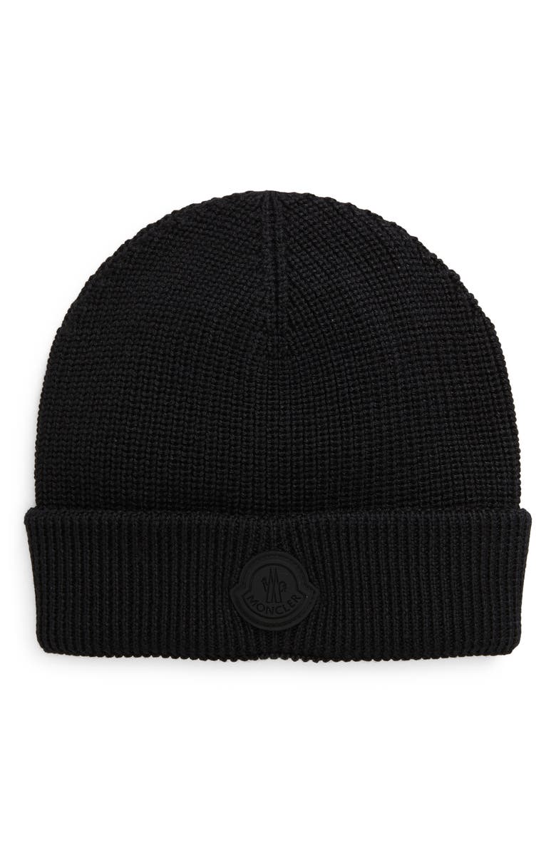 Moncler Wool Blend Beanie, Main, color,