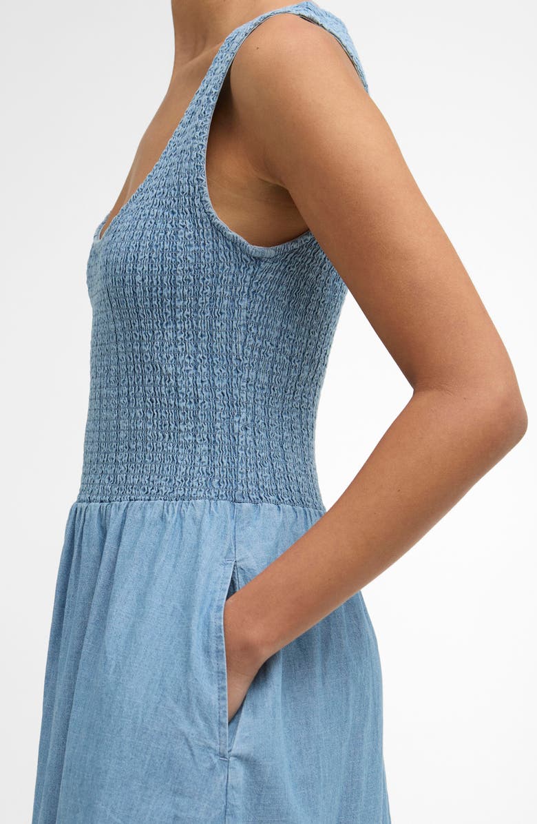 Barbour Josie Sleeveless Chambray Midi Dress, Alternate, color, Chambray