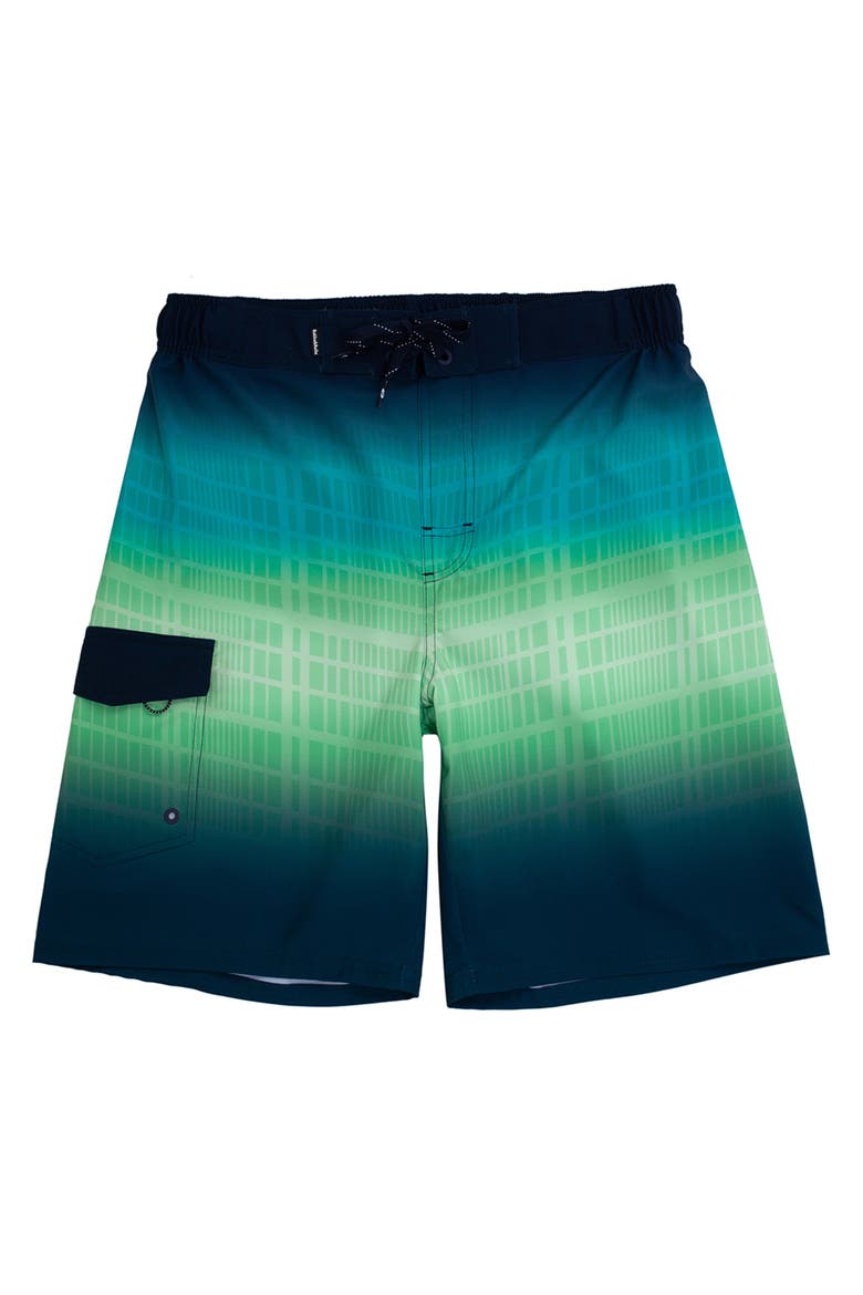 Quick-Dry Swim Trunks with Elastic Waist, Main, color, Green vapor