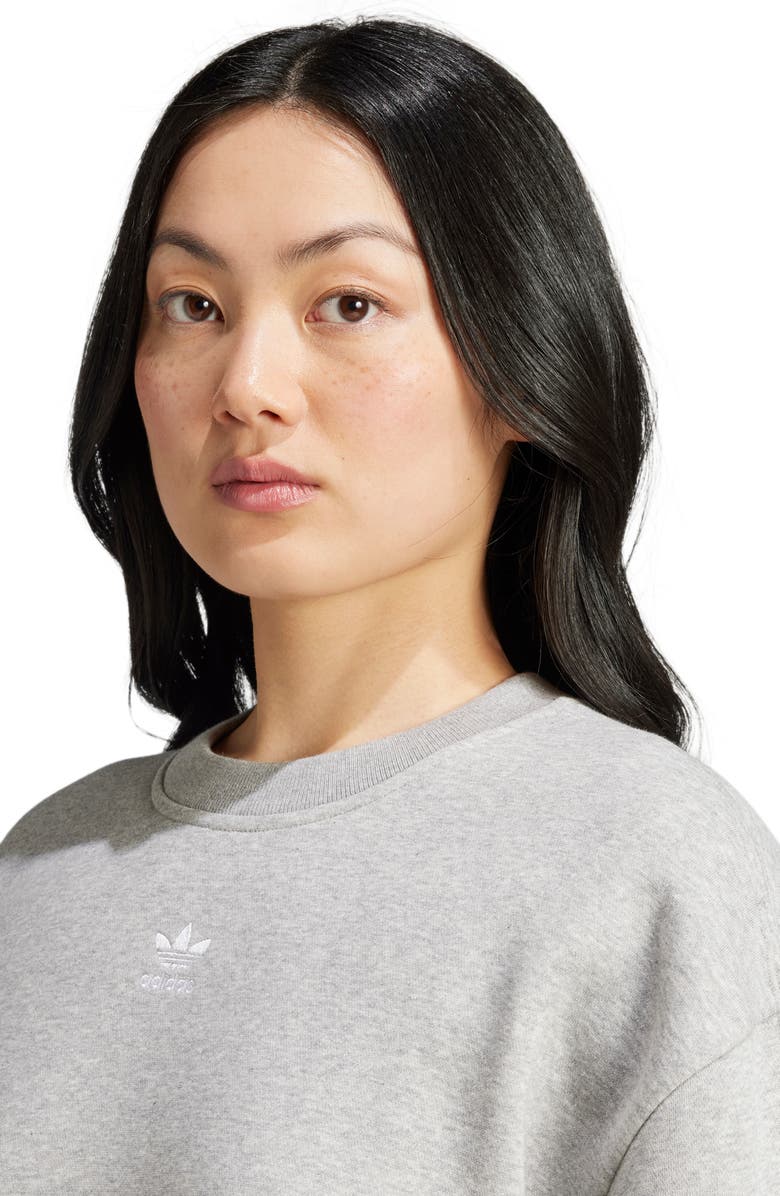 adidas Originals Essentials Oversize Crewneck Sweatshirt, Alternate, color, Medium Grey Heather