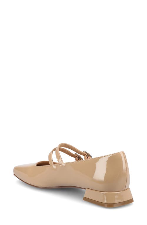 Journee Collection Gredah Mary Jane Pump In Patent/beige