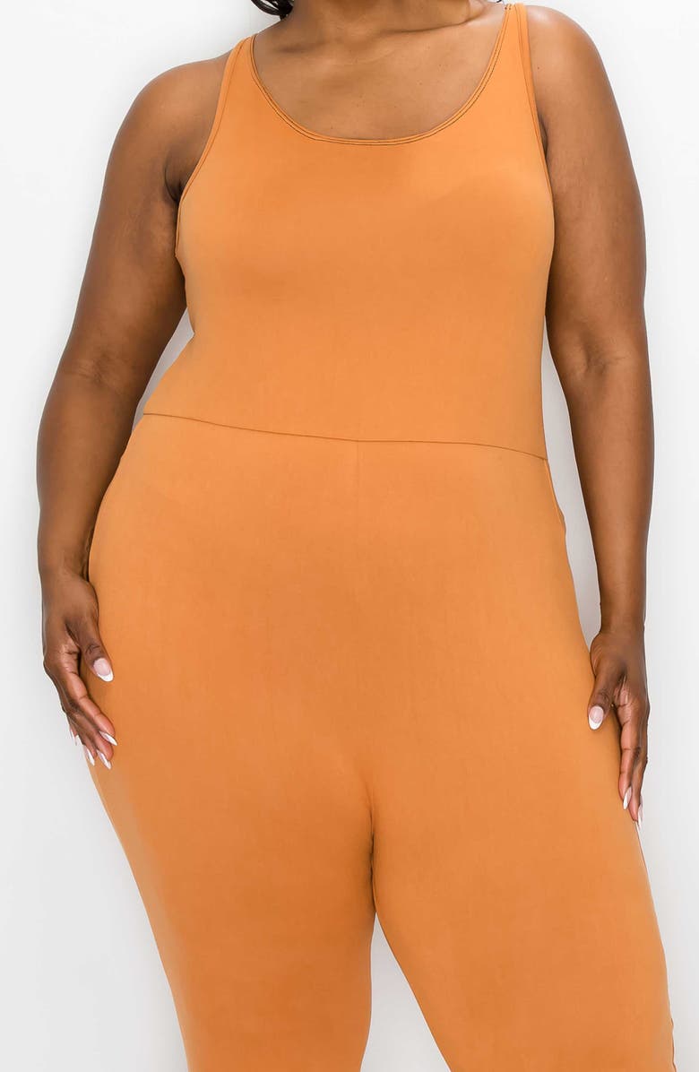 L I V D Jalda Stretch Flare Tank Jumpsuit, Alternate, color, Clay