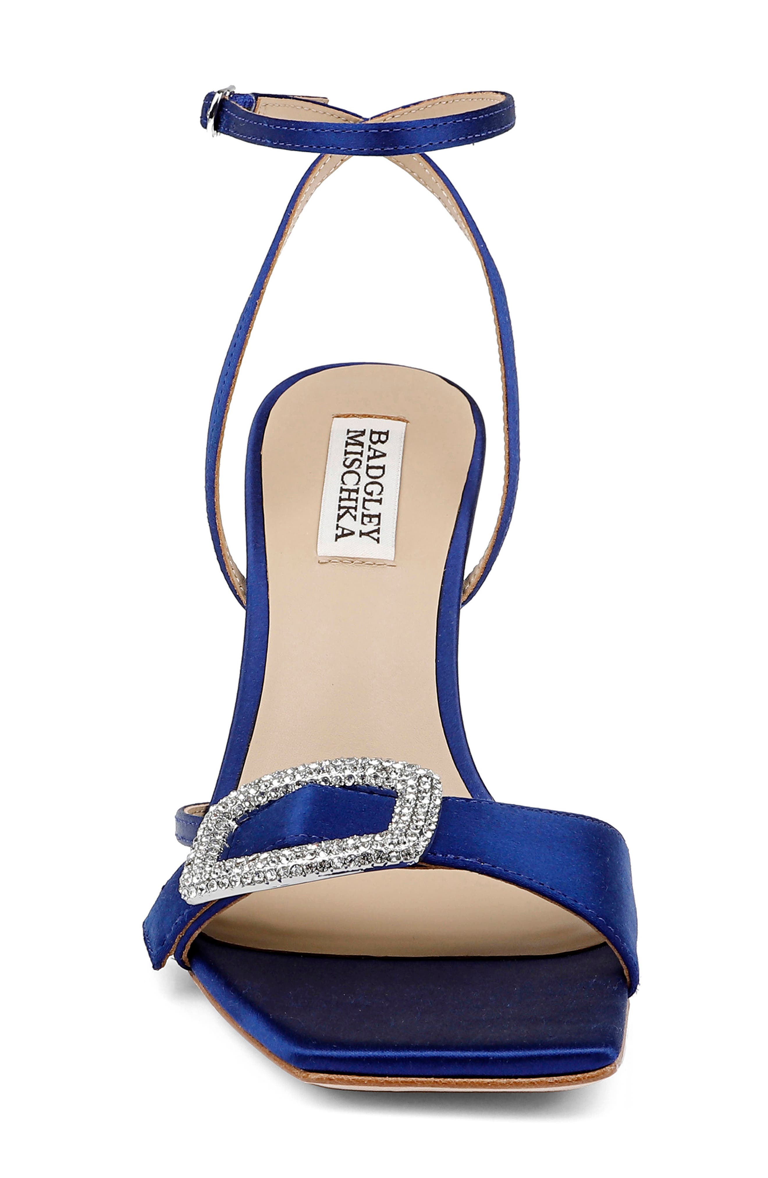 Judith Ankle Strap Sandal, Alternate, color, INDIGO SATIN
