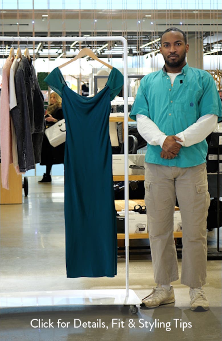 Reyna Off the Shoulder Satin Maxi Dress, sales video thumbnail