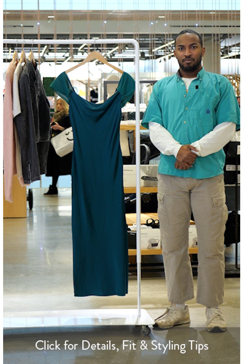 Reyna Off the Shoulder Satin Maxi Dress video