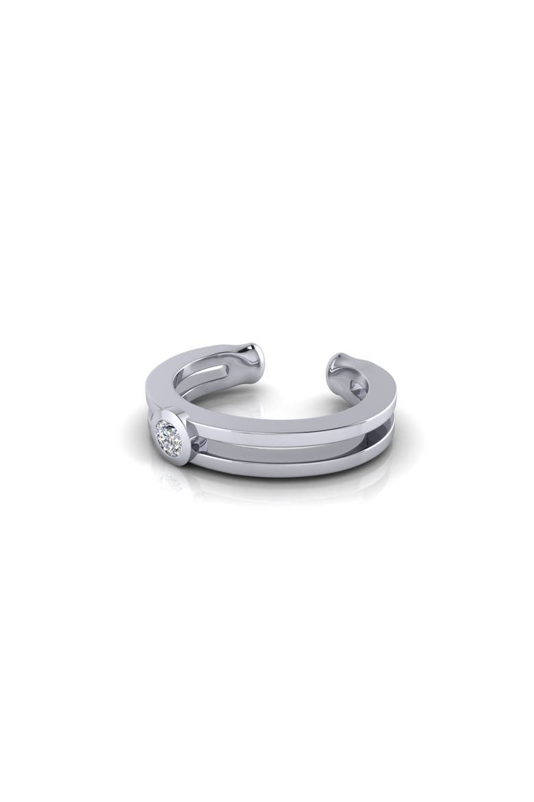 With-the-Band Ear Cuff, Alternate, color, Silver