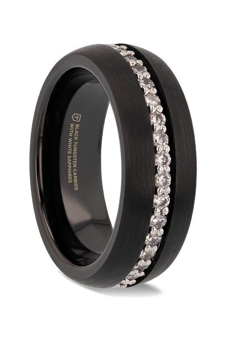 Tsar Tungsten Carbide Domed Ring, Main, color, Black