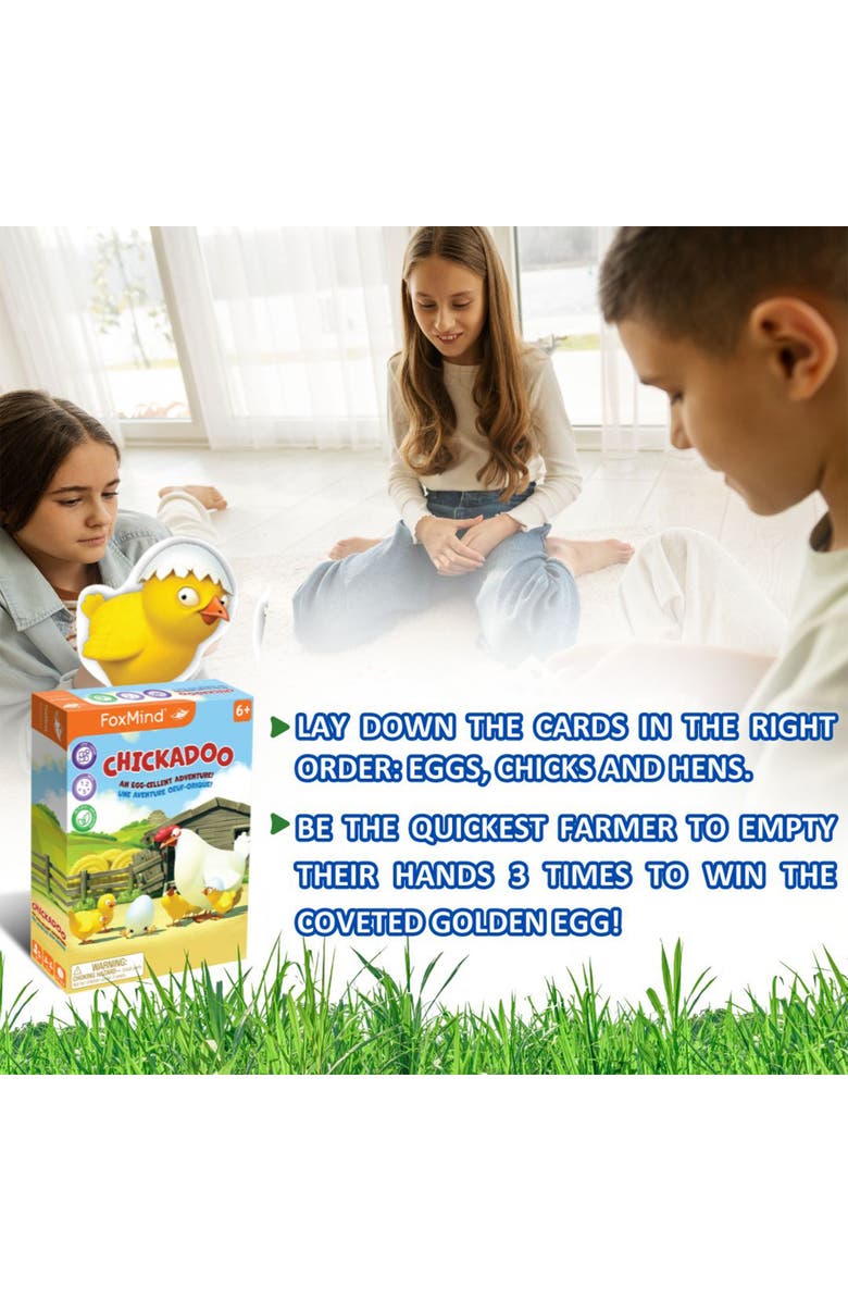 FoxMind Games Chickadoo Card Game, Eggciting Family Game Night,Ages 5+, Alternate, color, Multicolored