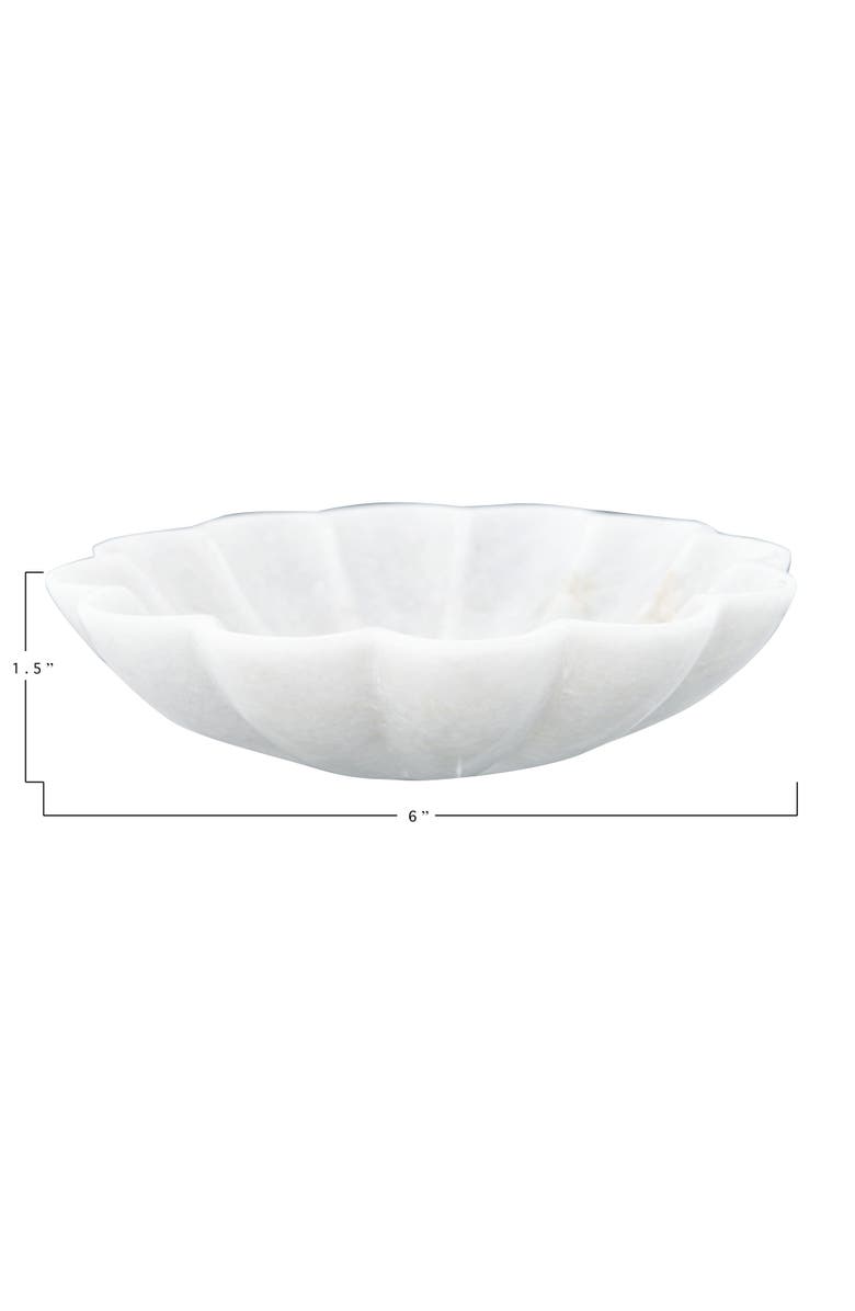 Storied Home Carved Marble Dish, Alternate, color, White