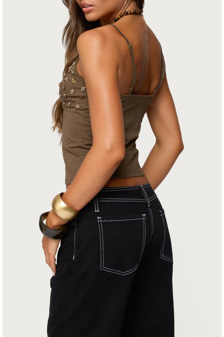 Nora Button Camisole, Alternate, color, BROWN
