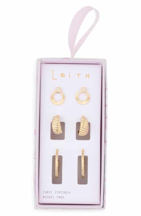 Leith 3-Pack Fluted Assorted Earrings