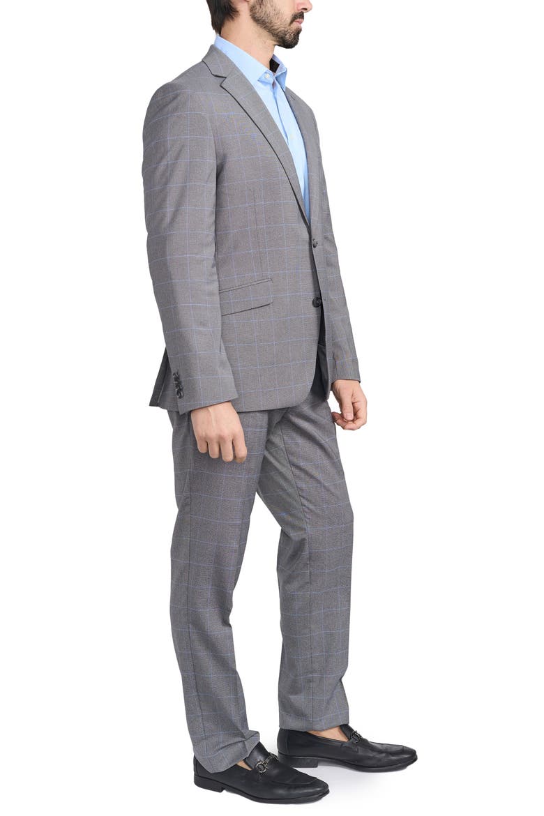 Gray Windowpane Plaid Print Trim-Fit Suit, Alternate, color, GREY