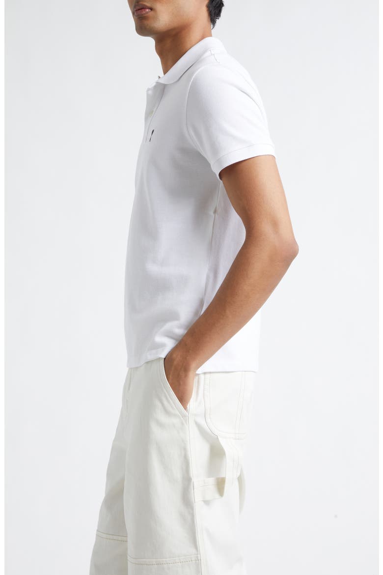 Ami de Coeur Embroidered Cotton Piqué Polo, Alternate, color, BLANC
