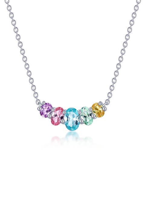 Lab Created Sapphire Pendant Necklace