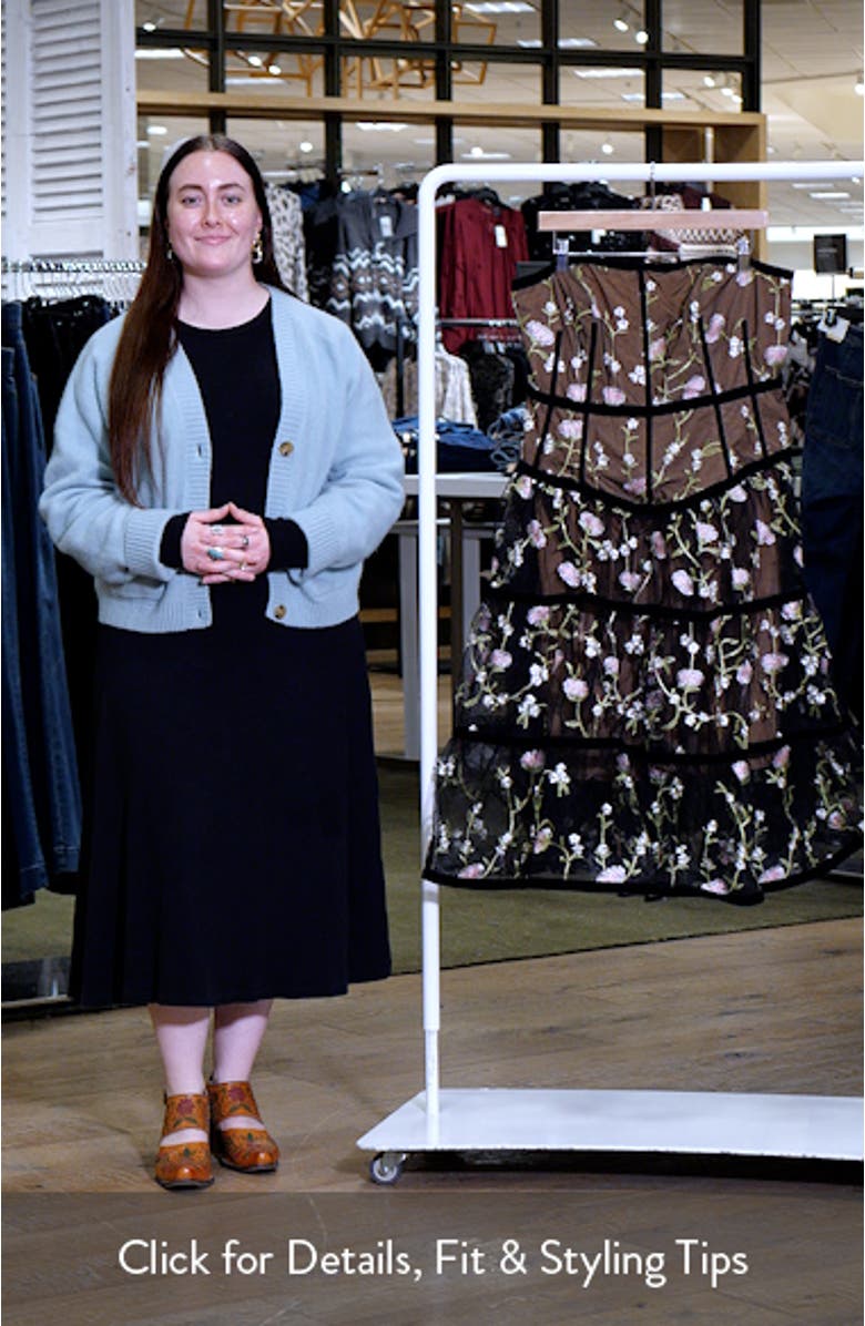 Splendour Floral Embroidery A-Line Dress, sales video thumbnail