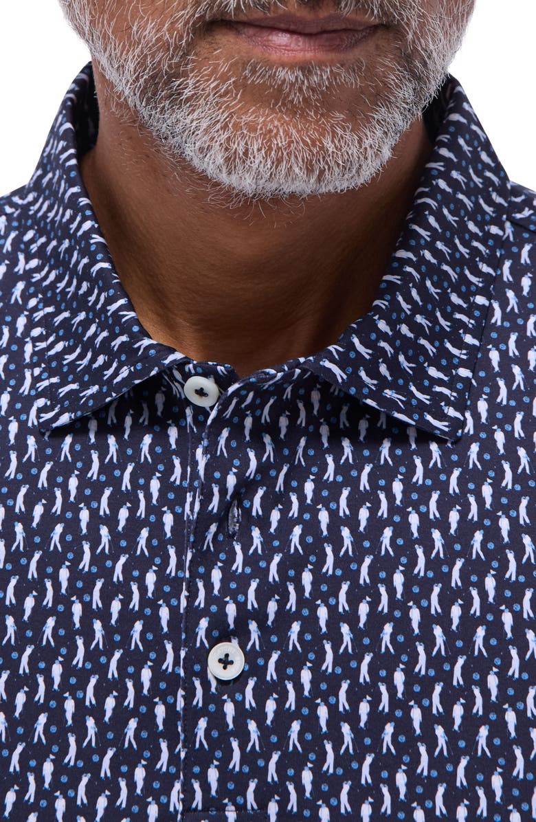 Bugatchi Victor OoohCotton<sup>®</sup> Golfer Print Polo, Alternate, color, Navy