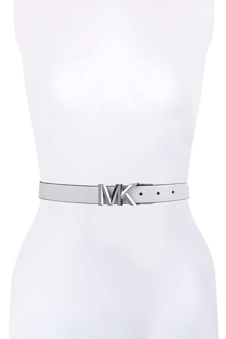 Monogram Reversible Leather Belt, Alternate, color, BRIGHT WHITE