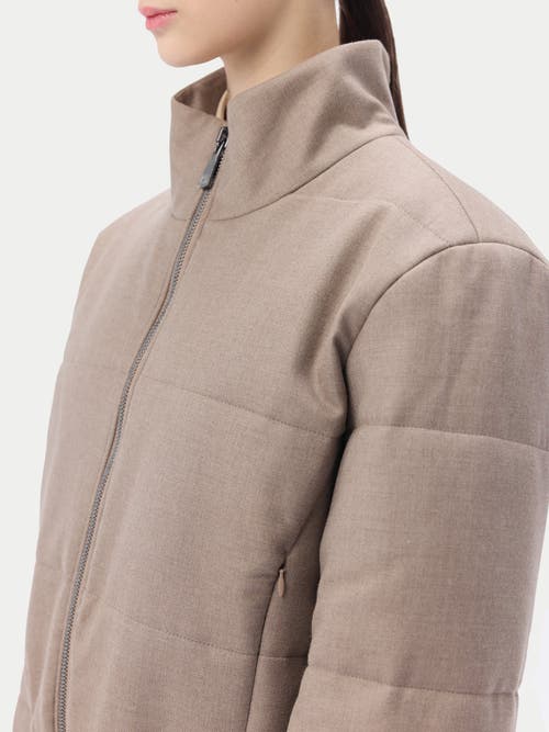 Gobi Mongolian Cashmere High-neck Cashmere Jacket In Taupe