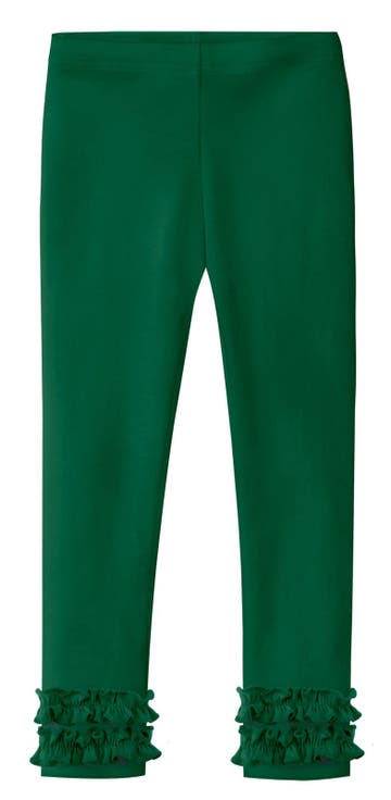 Girls Soft 100% Cotton Ruffle Leggings