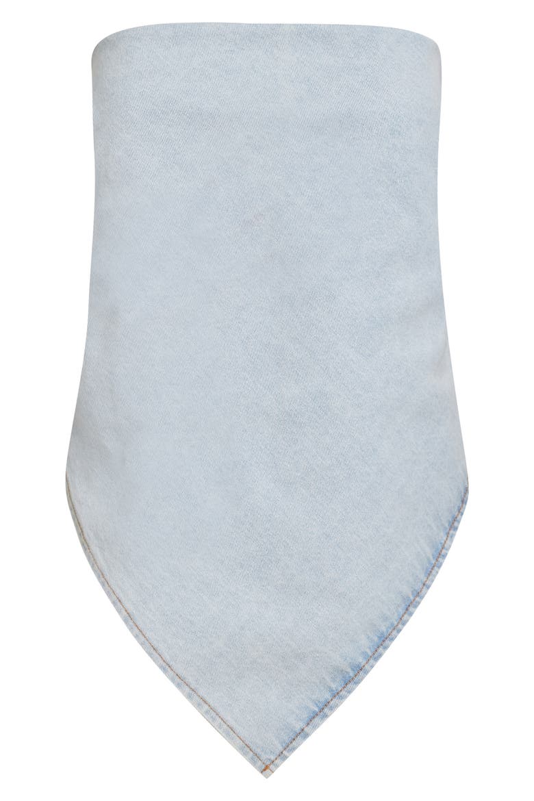 New York Strapless Denim Bandana Top, Alternate, color, LIGHT DENIM