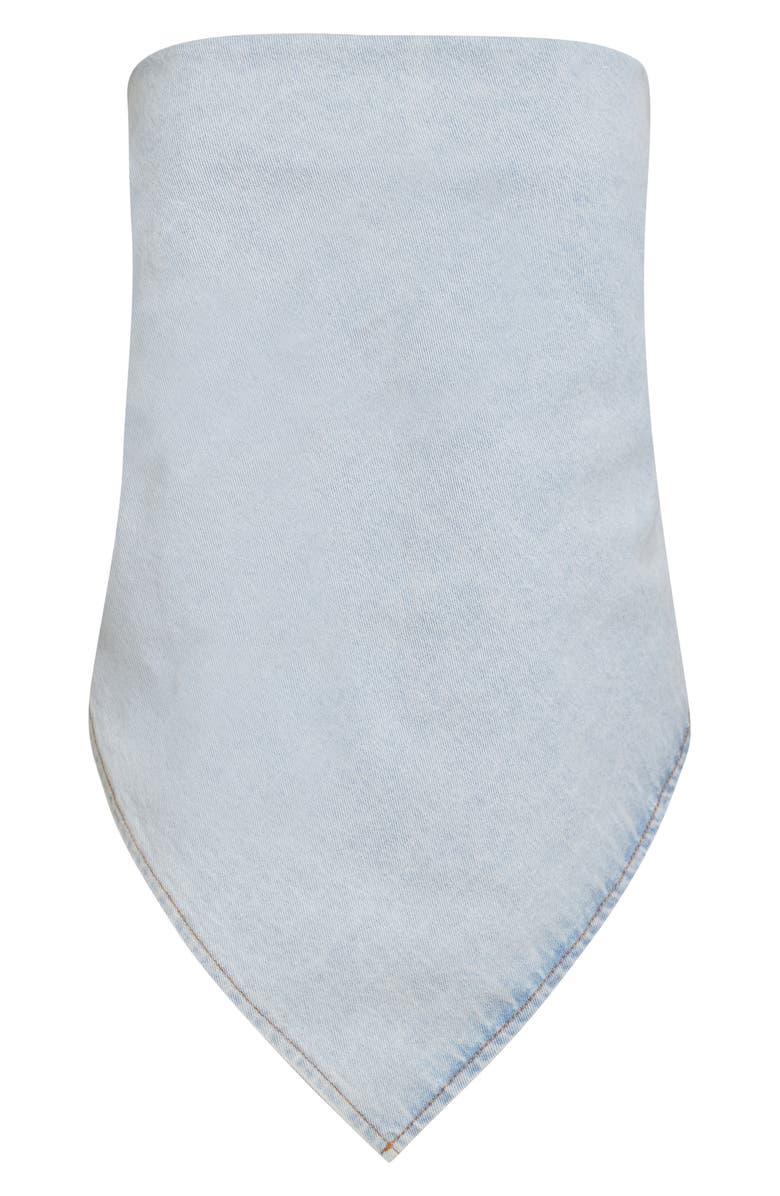 LIONESS New York Strapless Denim Bandana Top, Alternate, color, Light Denim
