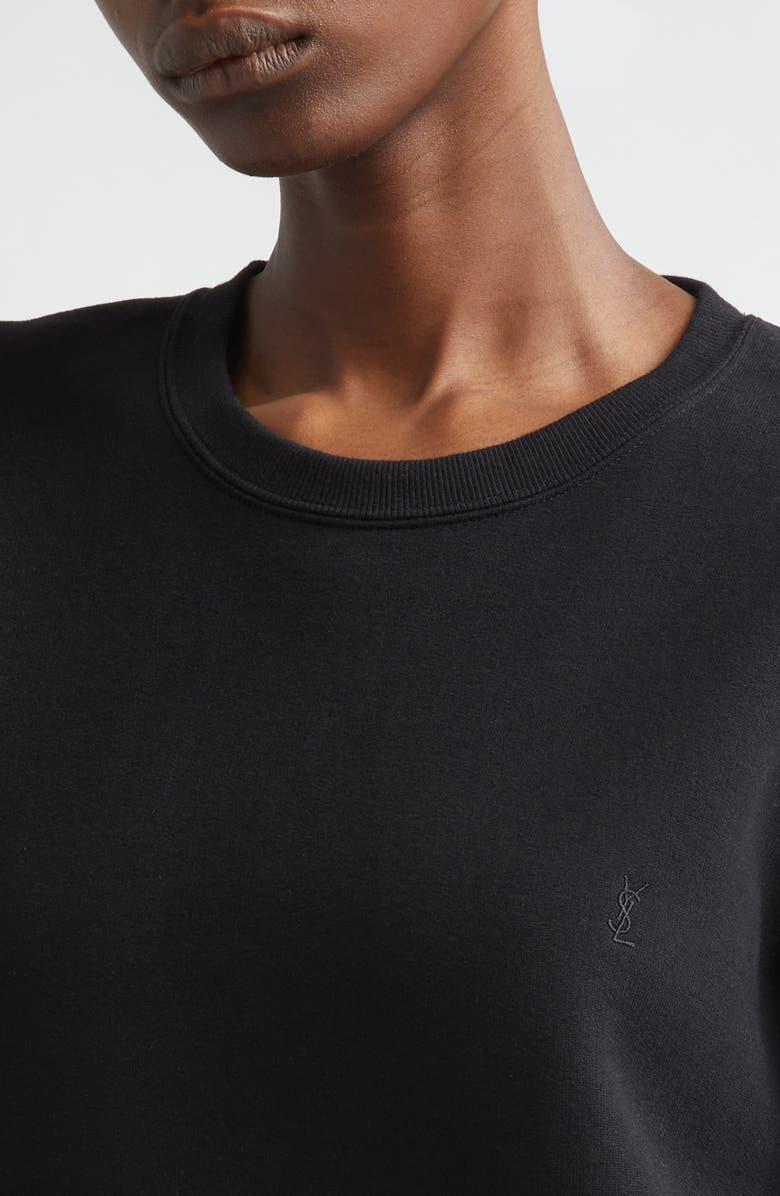 Saint Laurent Cassandre Sweatshirt, Alternate, color, Noir