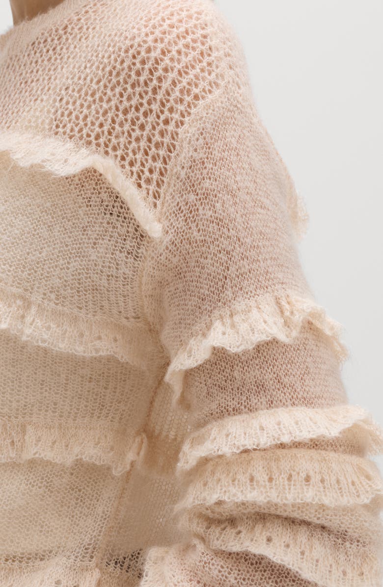 PER UNA BY M&S Sheer Ruffle Jumper, Alternate, color, Oyster Pink