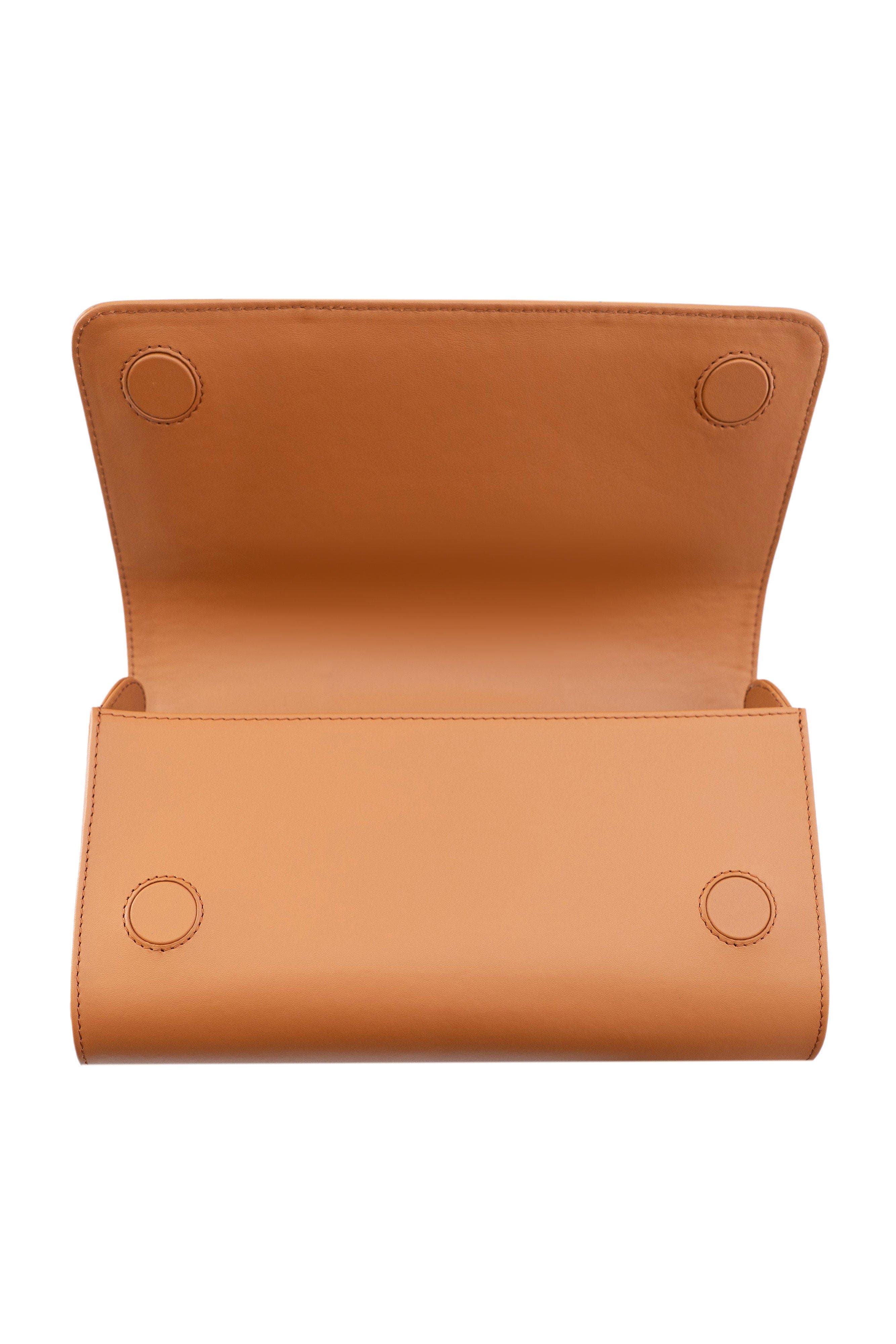 PERRIN PARIS La Corsette Clutch, Alternate, color, Caramel W/ Espresso Edge Wax