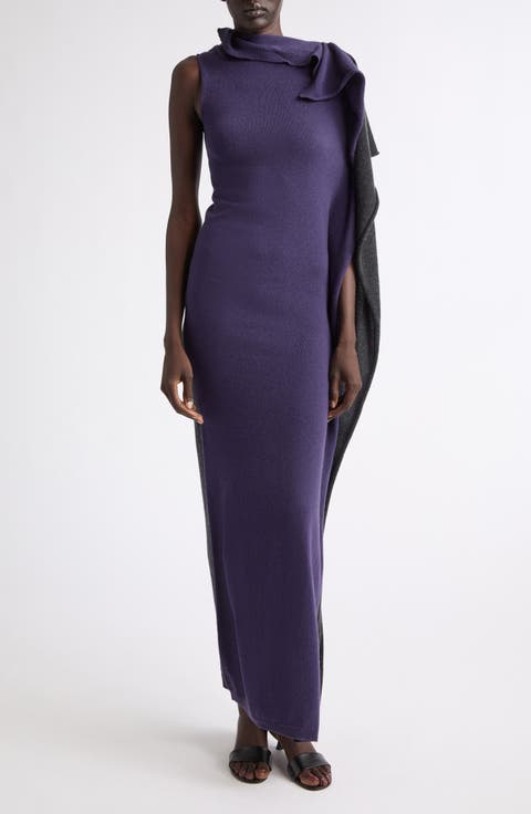 Magdalena Asymmetric Merino Wool & Cashmere Dress