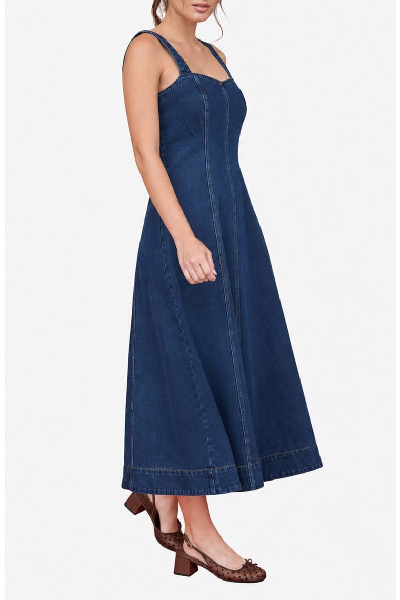Sleeveless Denim Midi Dress, Alternate, color, DARK DENIM
