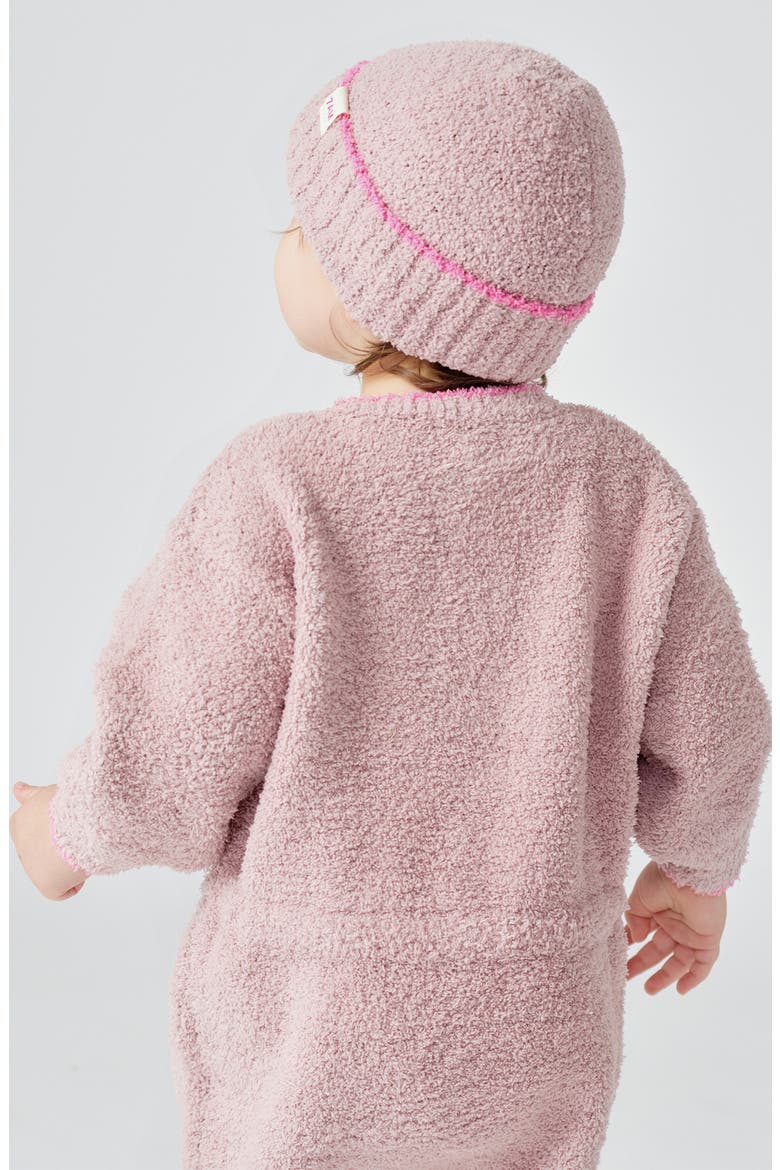Kids' Fuzzy Beanie, Alternate, color, ASH ROSE/ VIVID PINK
