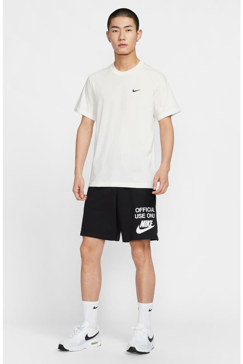 Embroidered Swoosh Cotton T-Shirt, Alternate, color, SAIL
