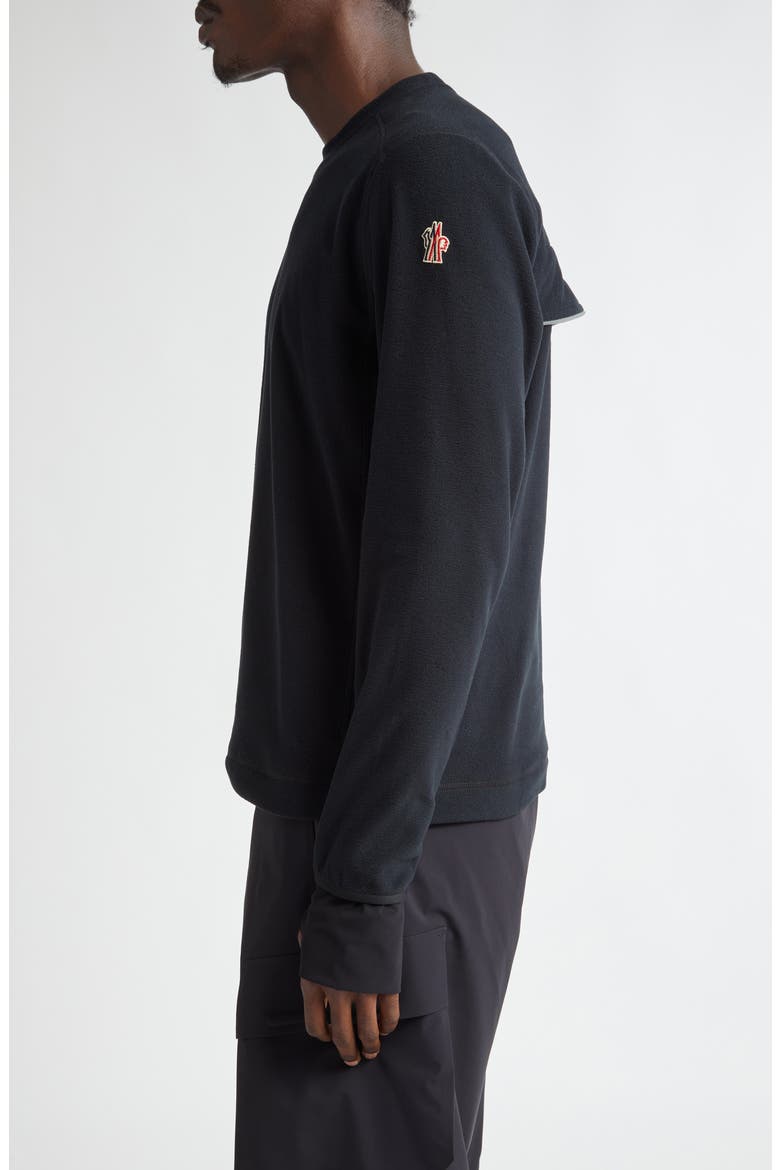 Fleece Sweatshirt, Alternate, color, BLACK