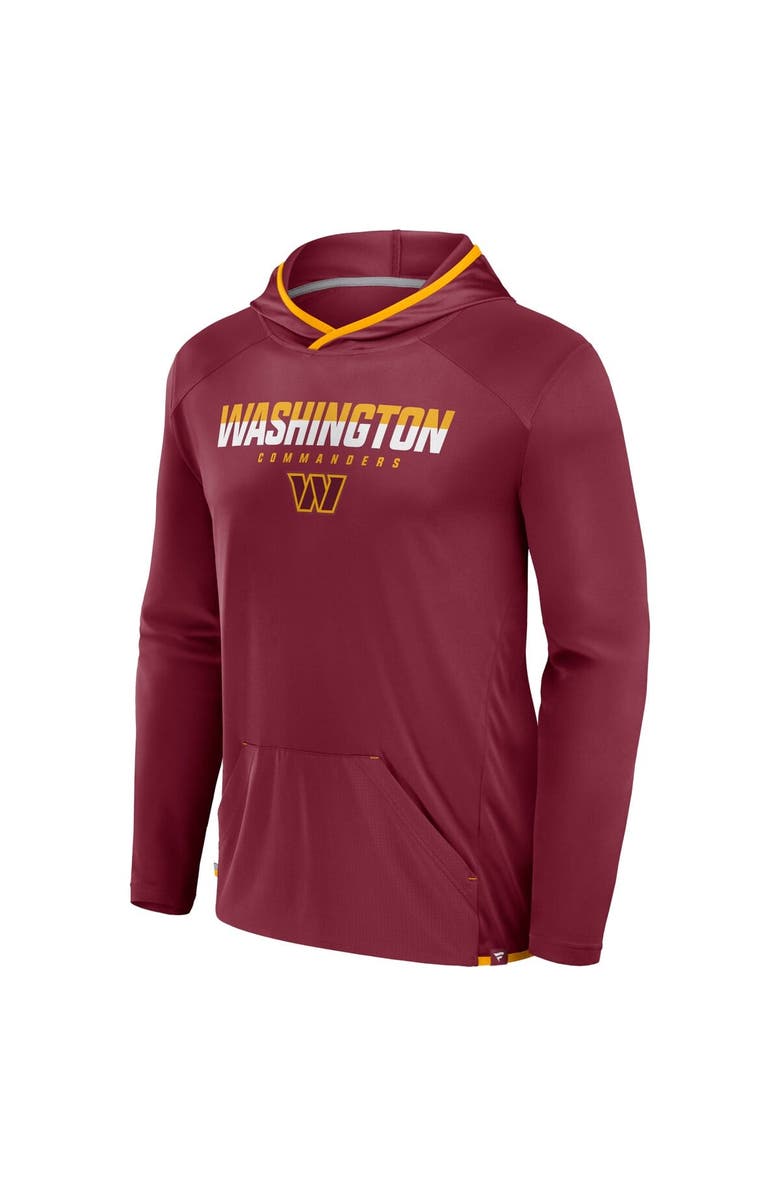 FANATICS Men's Fanatics Burgundy Washington Commanders Transitional Defender Hoodie Long Sleeve T-Shirt, Alternate, color, Burgundy